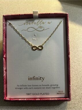 Isabella M Gold Infinity Pendant Necklace